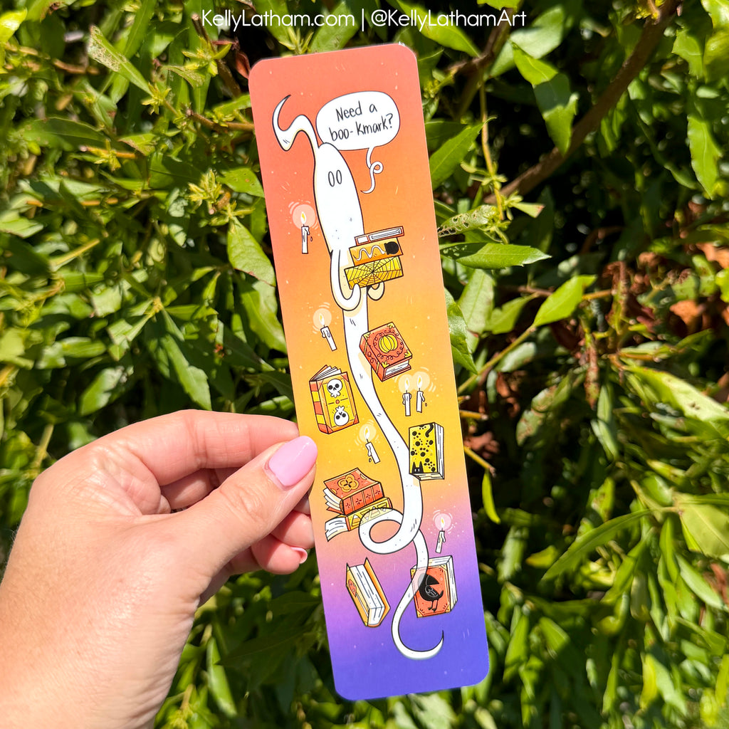 Haunted Books Halloween Bookmark | Cute Ghost Bookmark for Book Lovers
