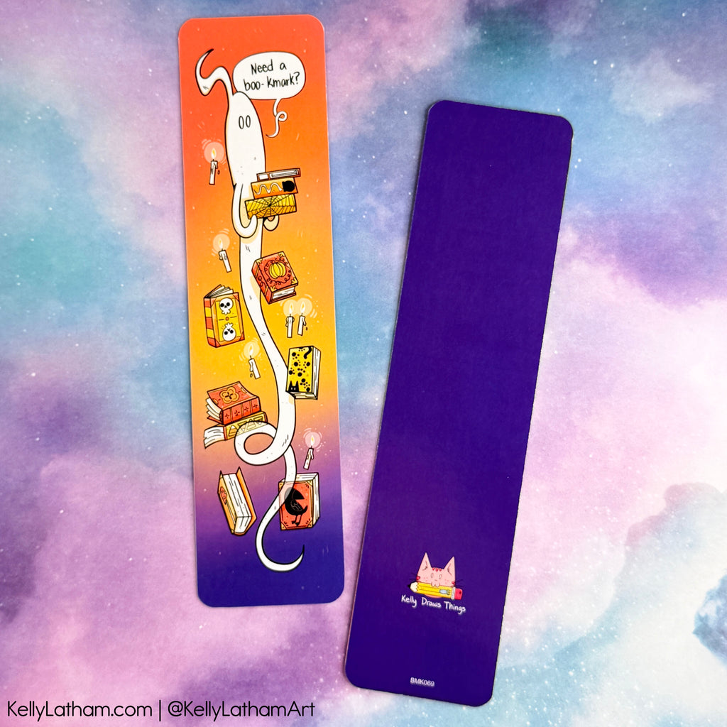 Haunted Books Halloween Bookmark | Cute Ghost Bookmark for Book Lovers