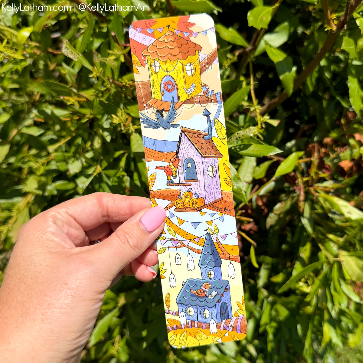 Fall Birdhouse Bookmark | Cute Autumn Halloween Bookmark for Book Lovers