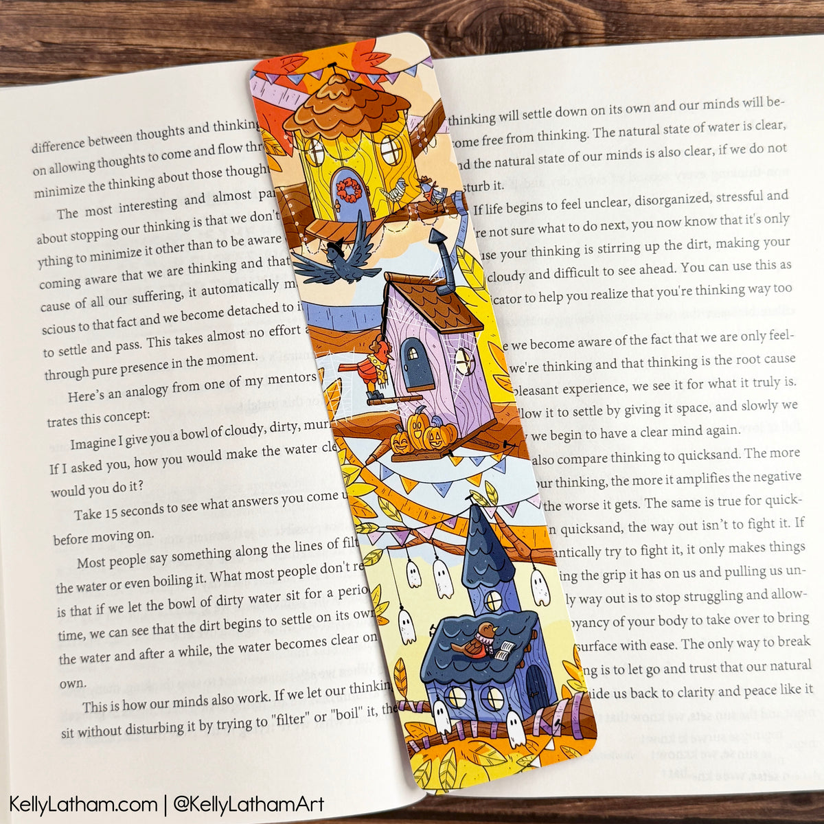 Fall Birdhouse Bookmark | Cute Autumn Halloween Bookmark for Book Lovers