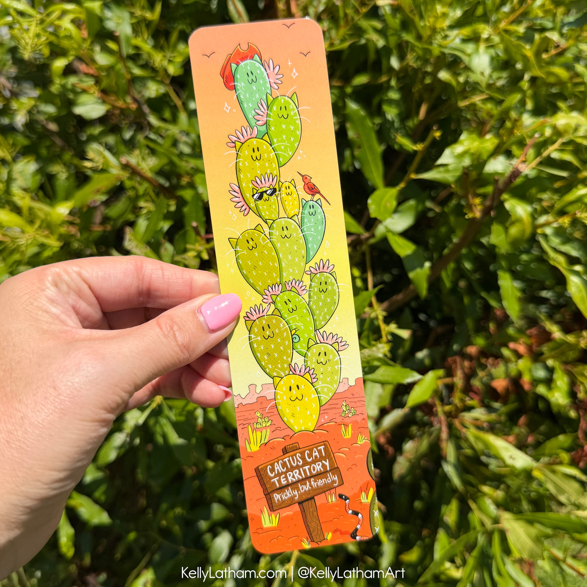 Cactus Cats Bookmark | Funny Western Cat Book Lover Gift