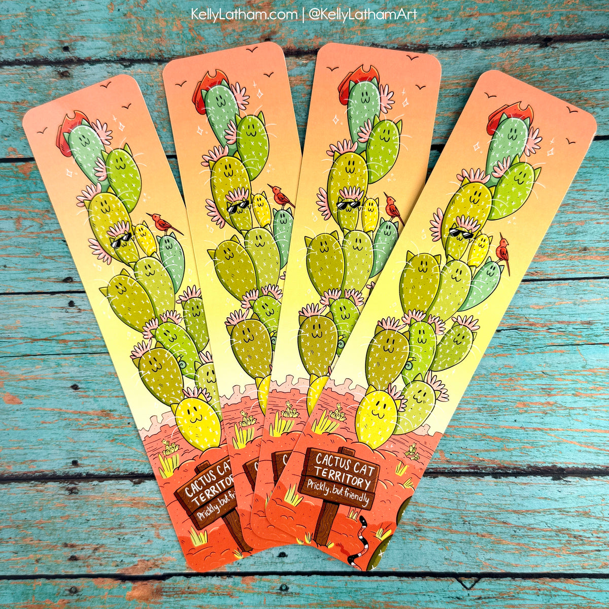Cactus Cats Bookmark | Funny Western Cat Book Lover Gift