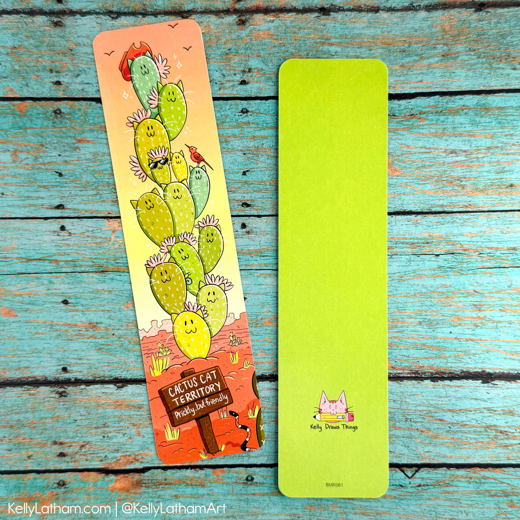 Cactus Cats Bookmark | Funny Western Cat Book Lover Gift