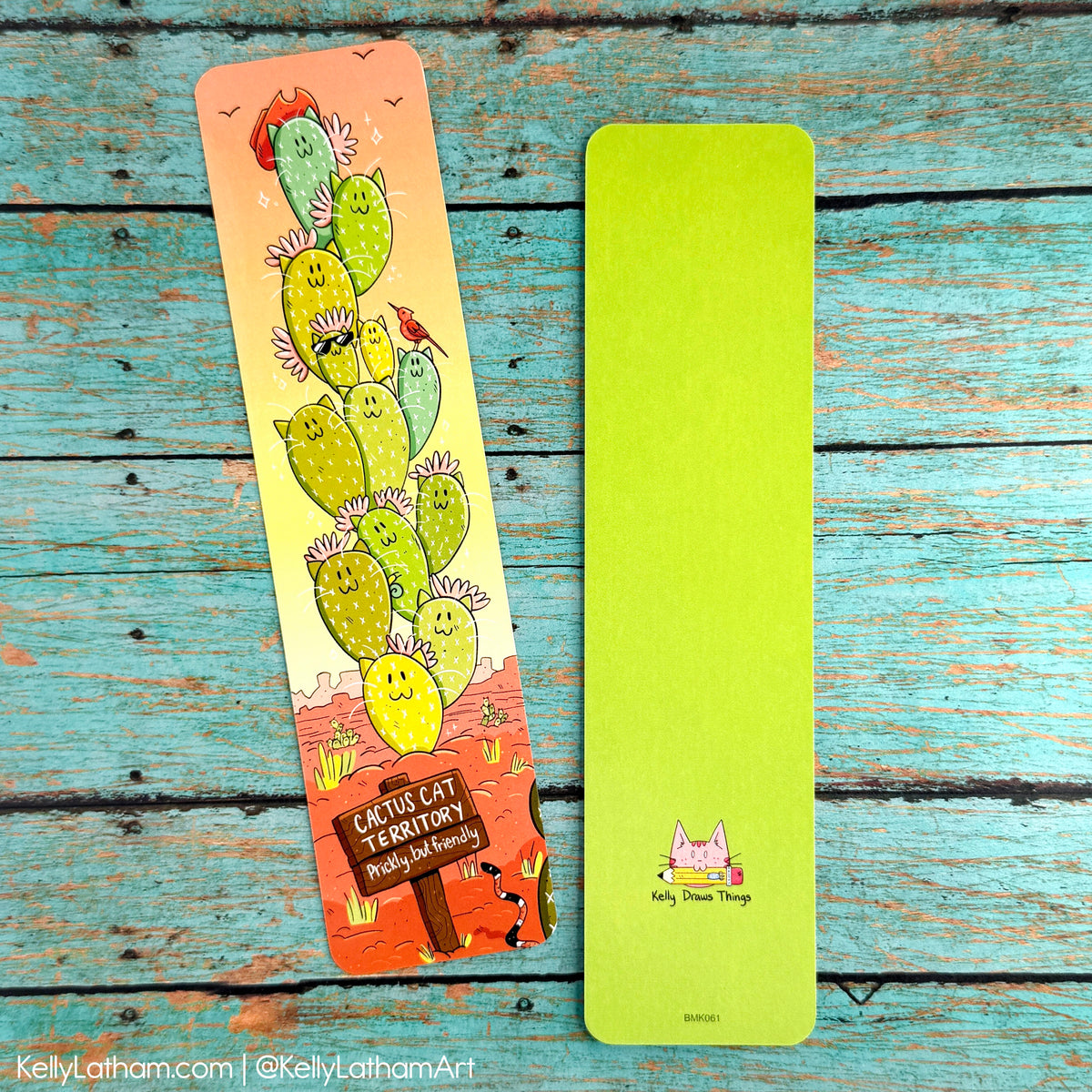 Cactus Cats Bookmark | Funny Western Cat Book Lover Gift