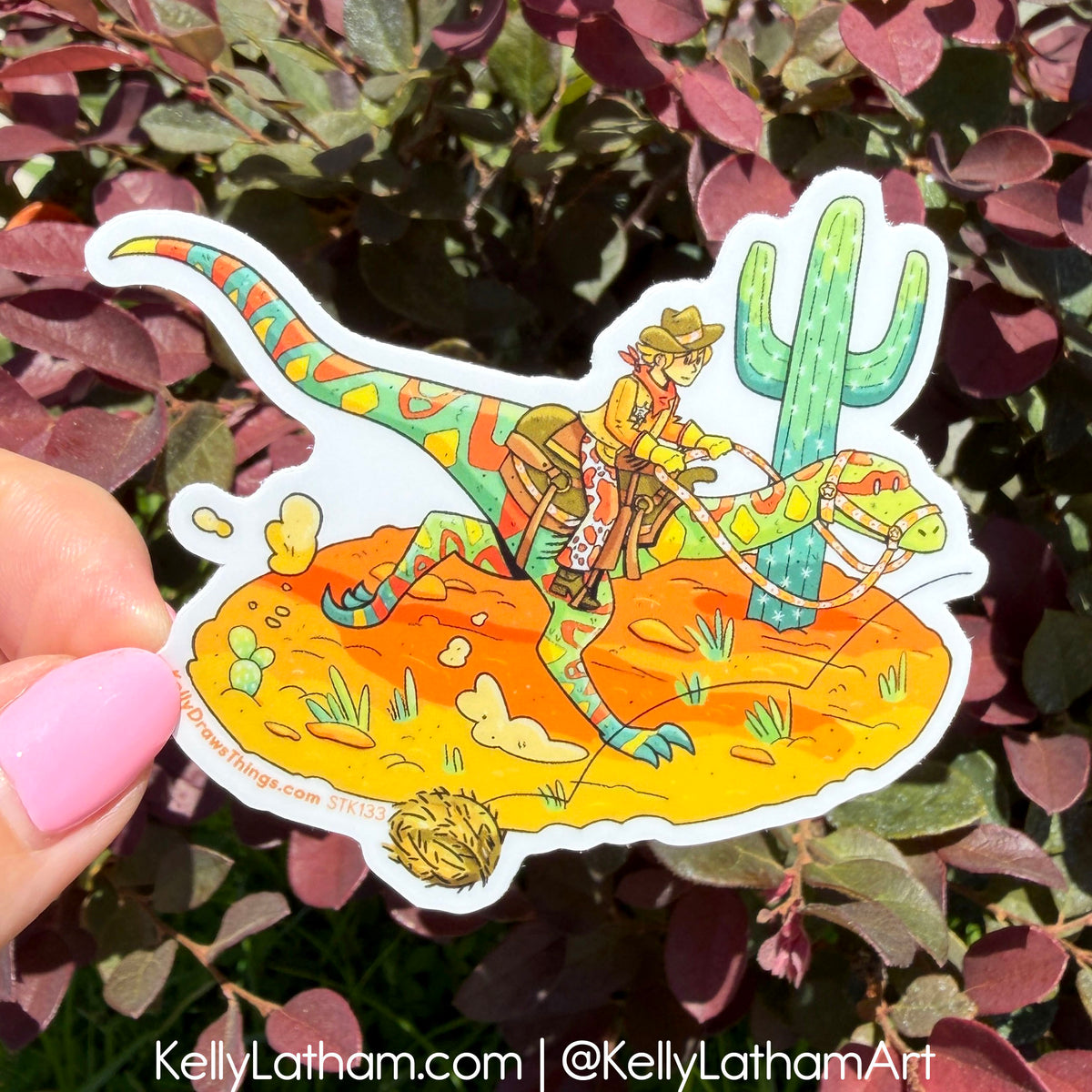 Dino Desert Diorama Sticker | Western Dinosaur Vinyl Sticker