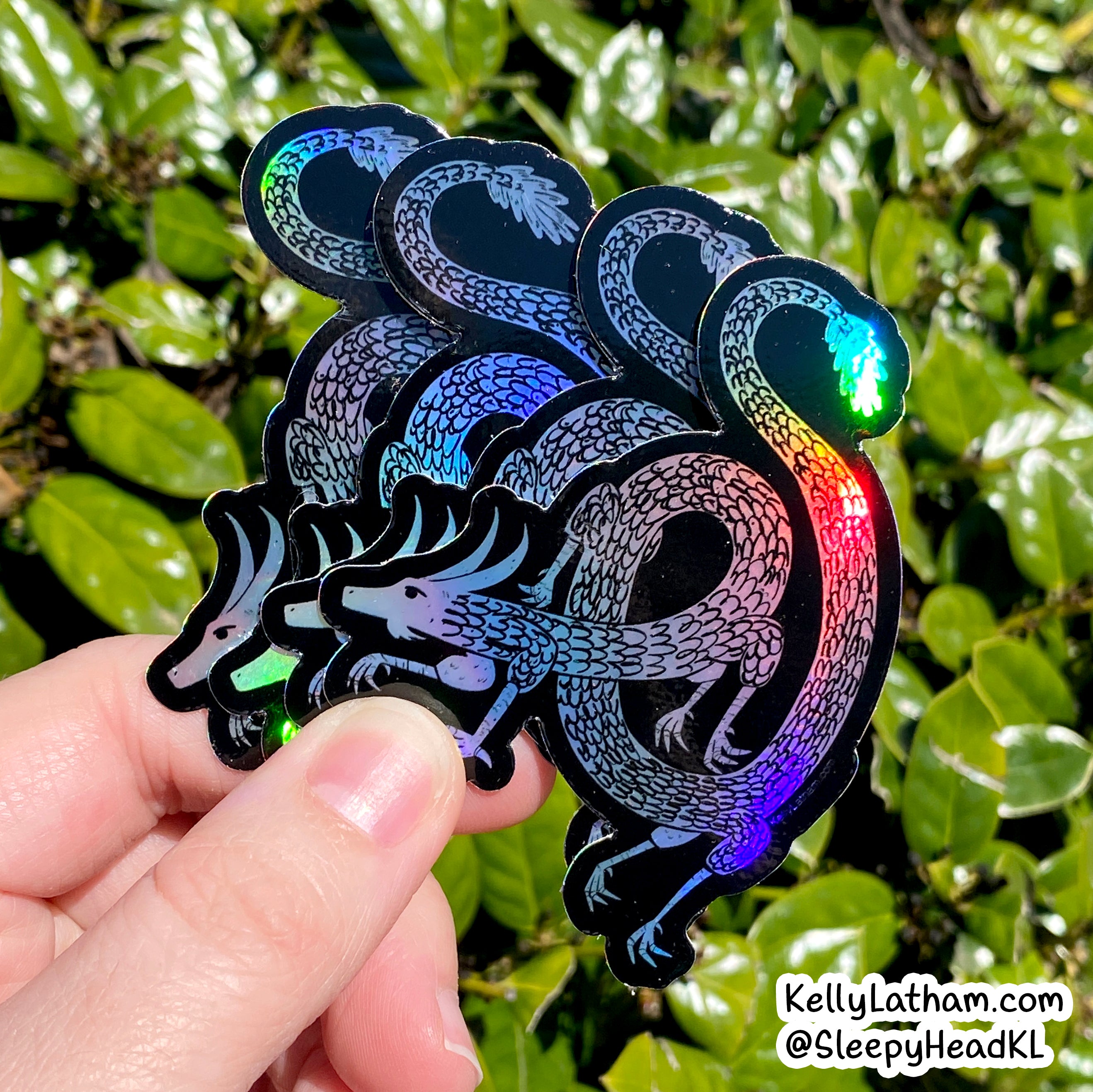 Holographic Dragon Sticker | Long Chinese Dragon Vinyl Sticker