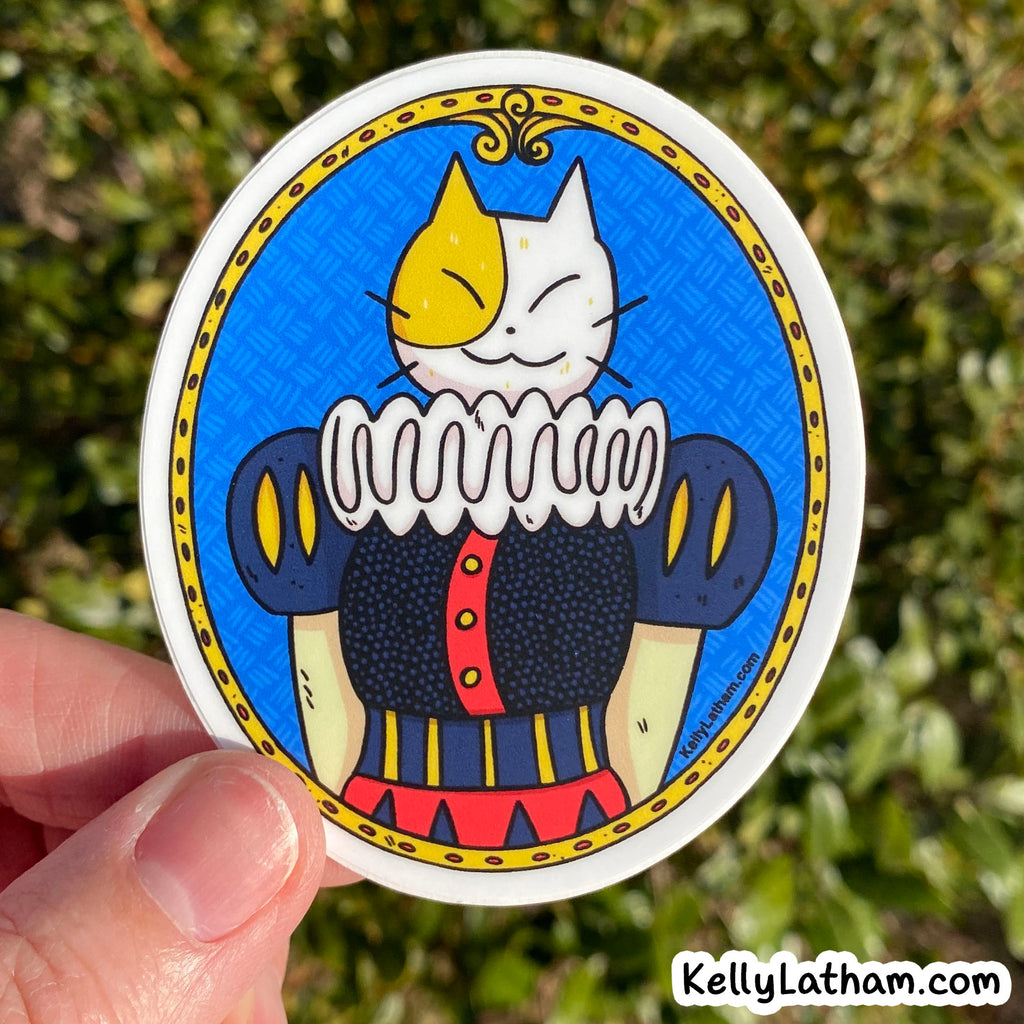 Fancy Cat Sticker | Funny Renaissance Cat Vinyl Sticker