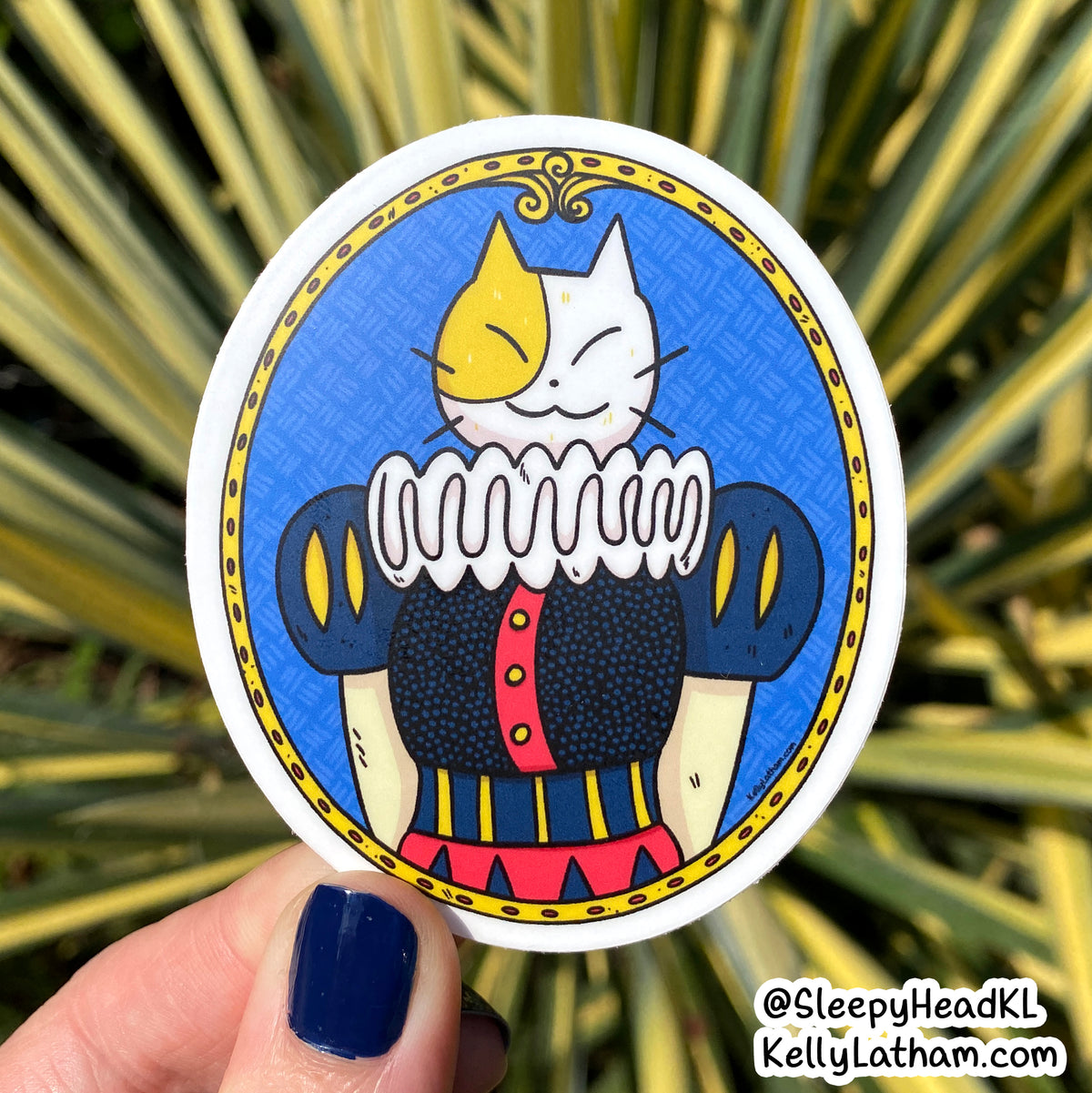 Fancy Cat Sticker | Funny Renaissance Cat Vinyl Sticker