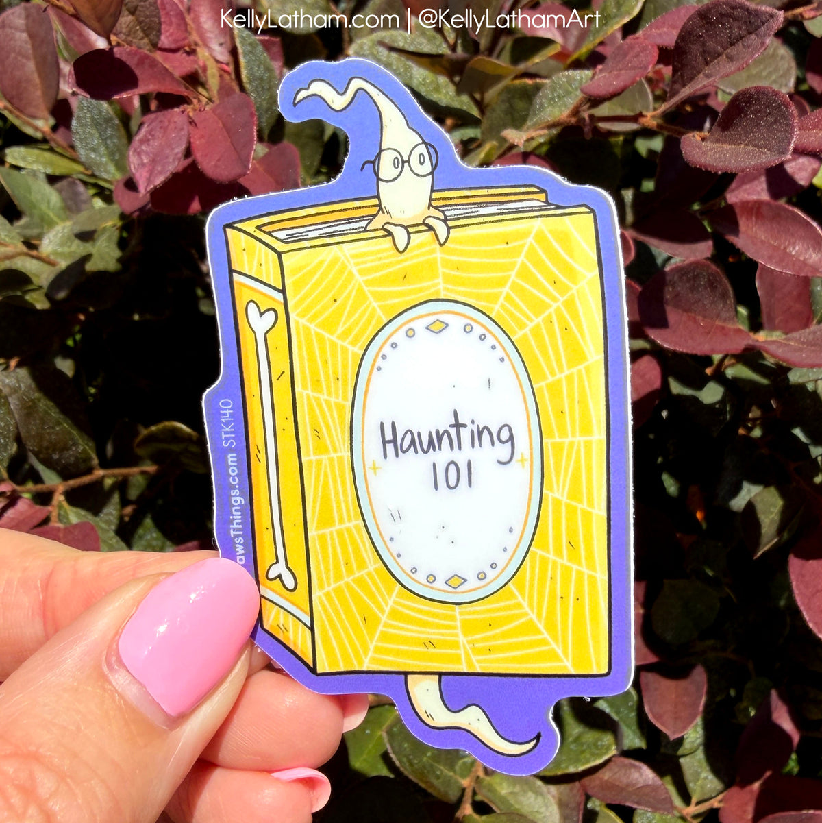 Haunting 101 Halloween Sticker | Cute Ghost Book Vinyl Sticker