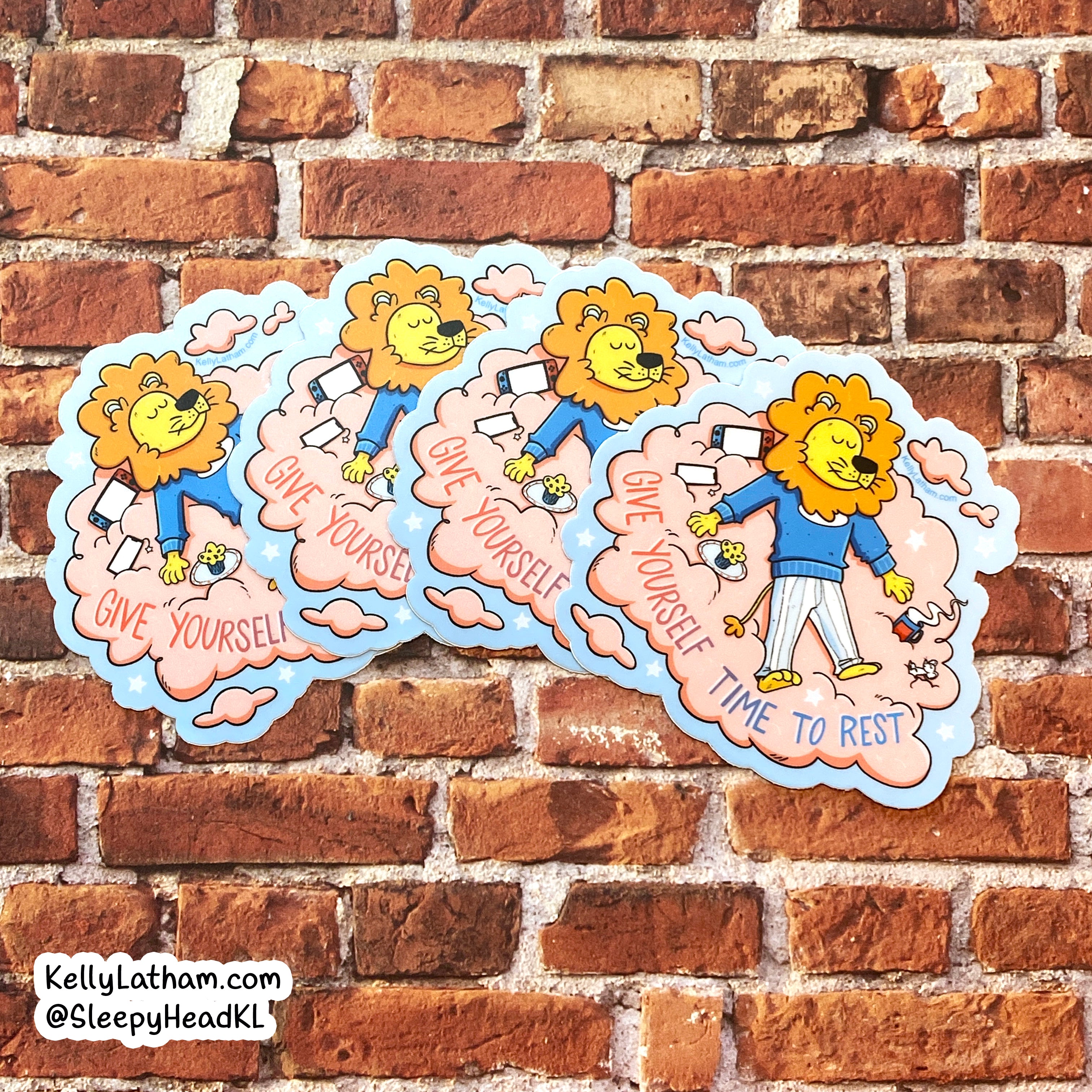Lion Rest Sticker | Cute Self Care Reminder Lion Vinyl Sticker