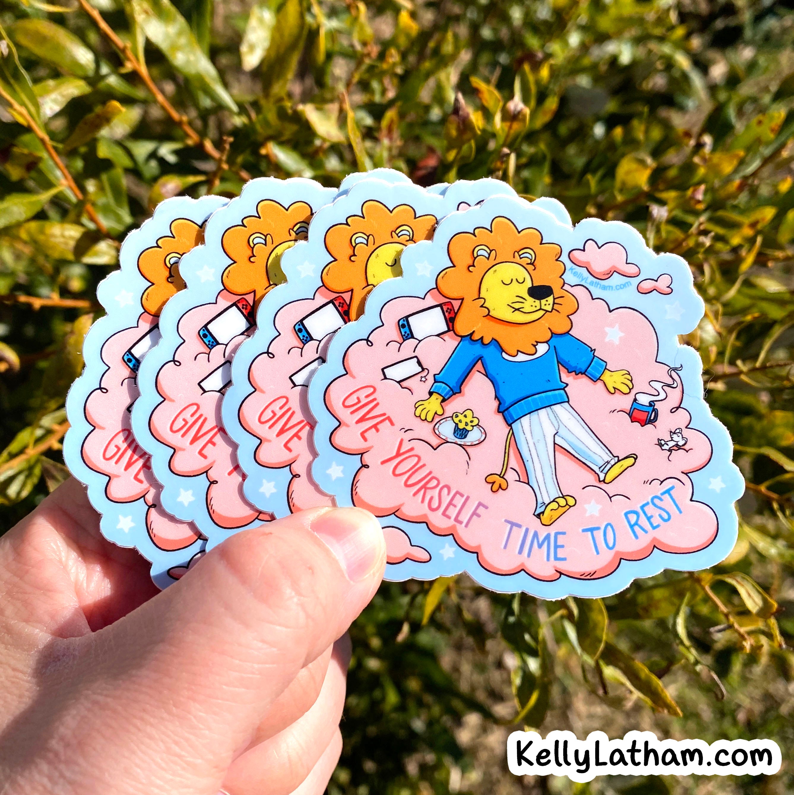 Lion Rest Sticker | Cute Self Care Reminder Lion Vinyl Sticker