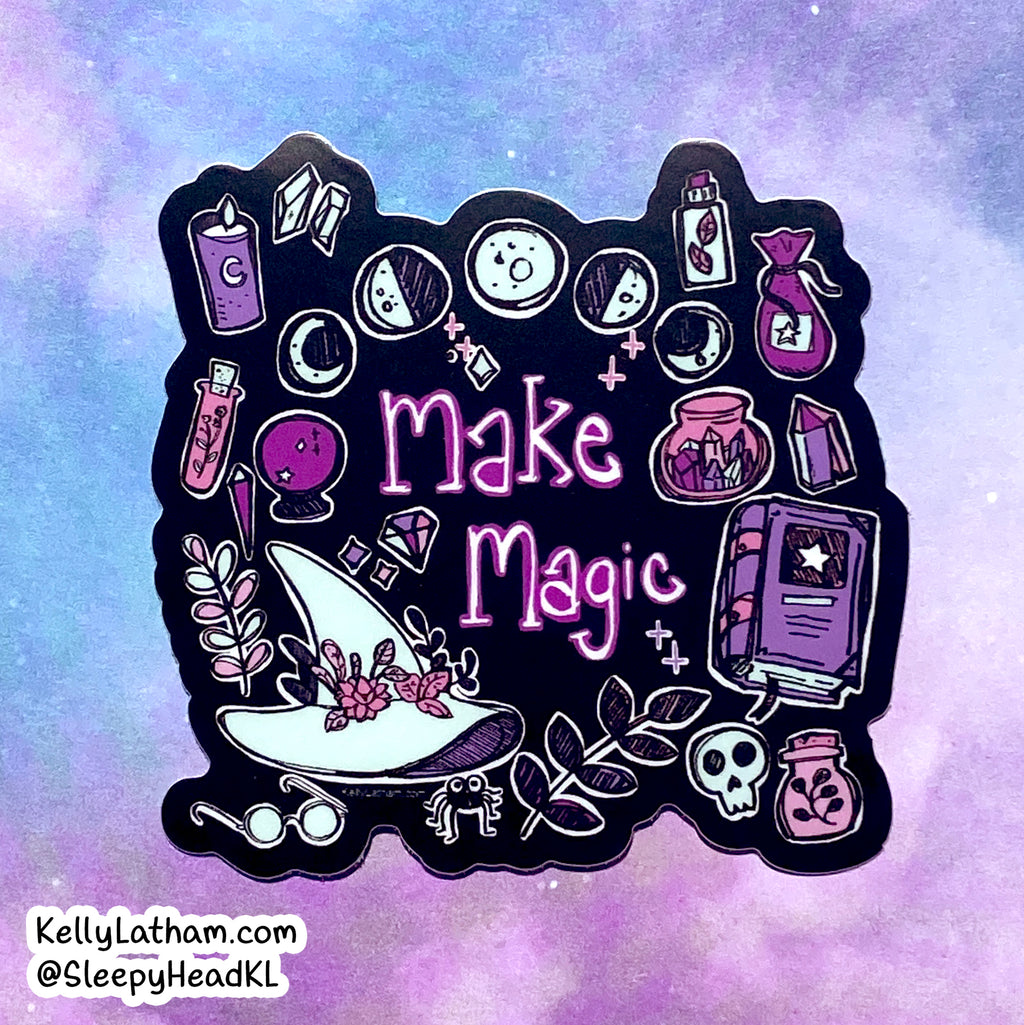 Make Magic Witchy Sticker | Cute Magical Halloween Vinyl Sticker