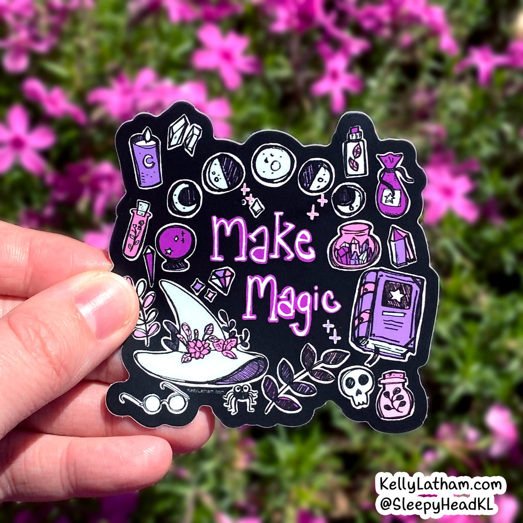 Make Magic Witchy Sticker | Cute Magical Halloween Vinyl Sticker