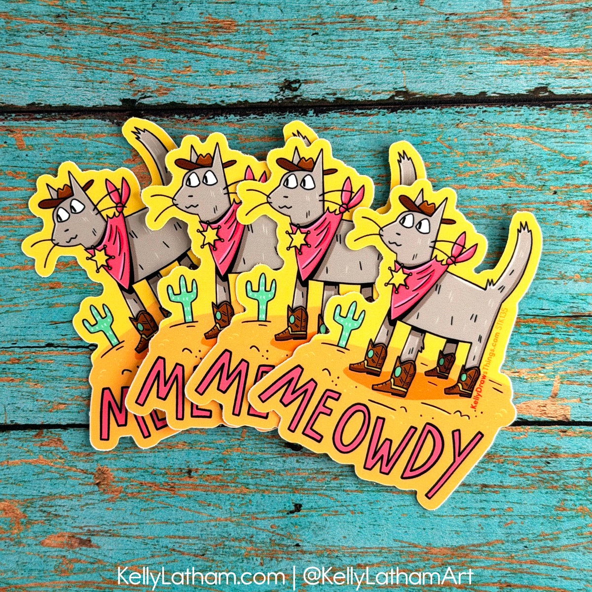 Meowdy Cat Sticker | Funny Cowboy Cat Vinyl Sticker