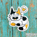 Happy Cat Sticker | Cute Calico Cat Vinyl Sticker for Cat Lovers