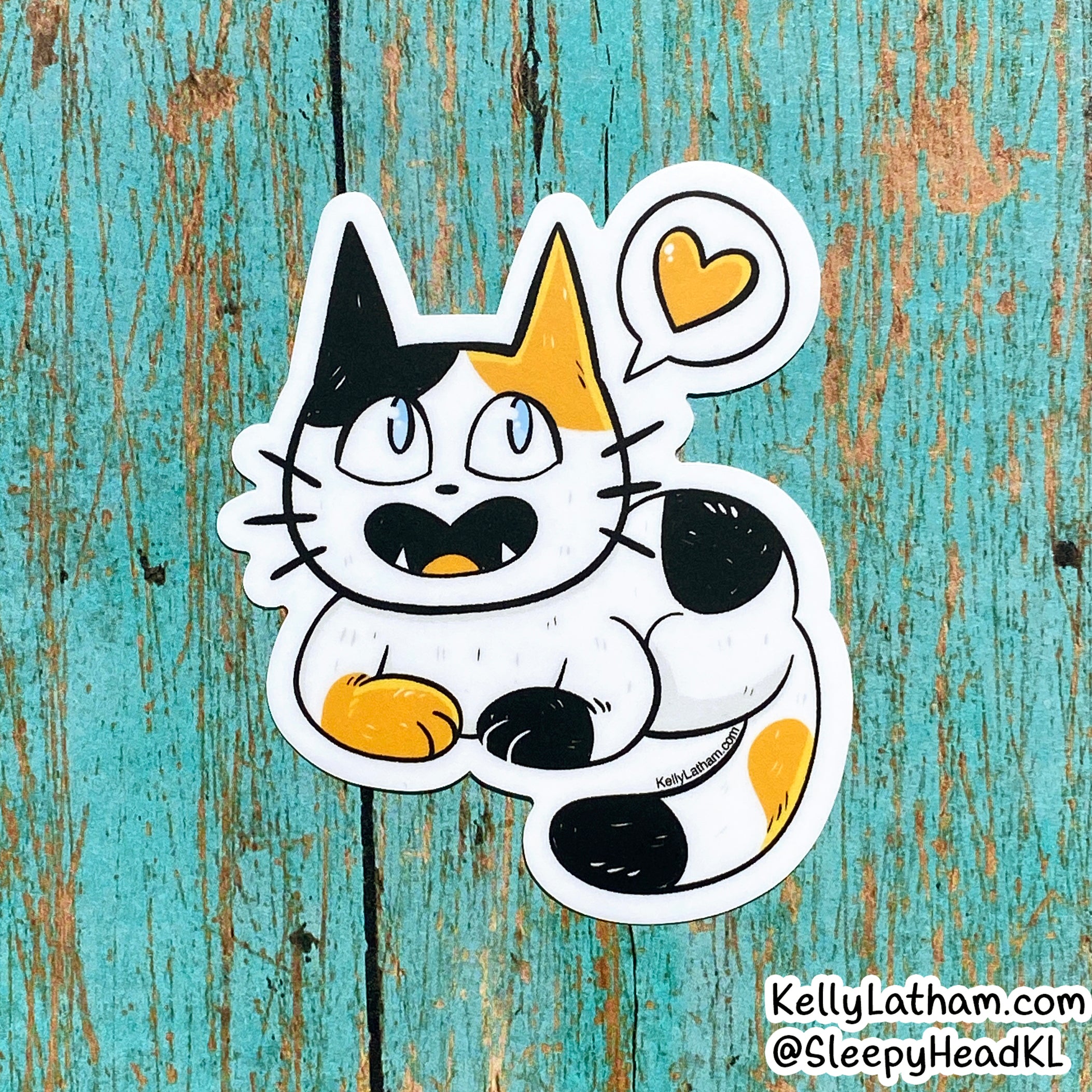 Happy Cat Sticker | Cute Calico Cat Vinyl Sticker for Cat Lovers