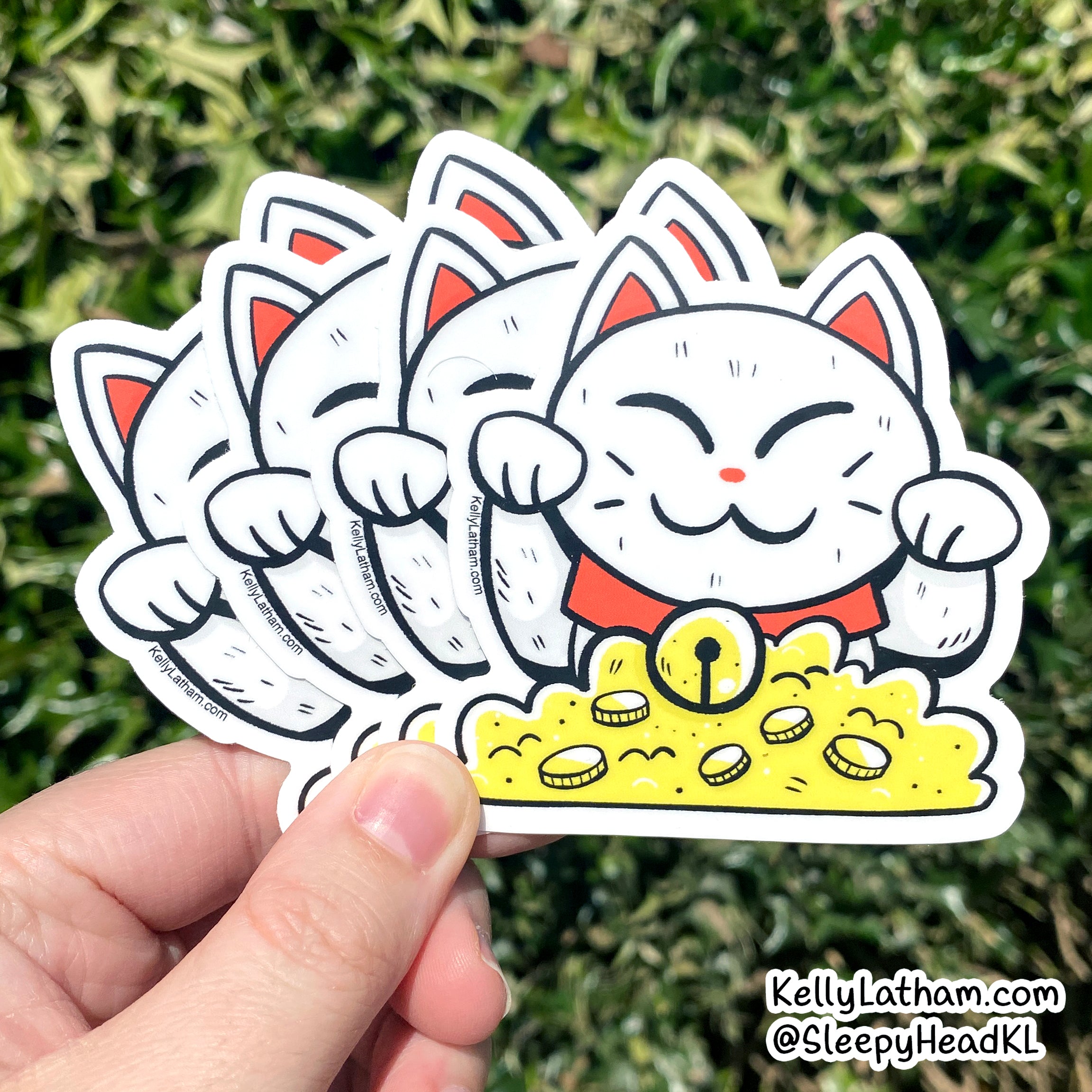 Lucky Cat Sticker | Cute Maneki Neko Vinyl Sticker for Cat Lovers