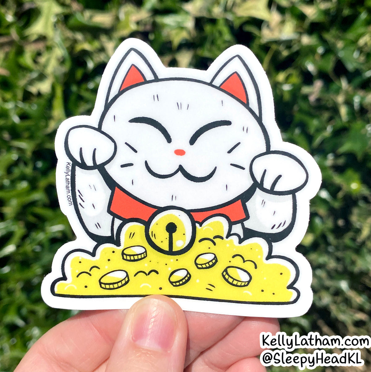 Lucky Cat Sticker | Cute Maneki Neko Vinyl Sticker for Cat Lovers