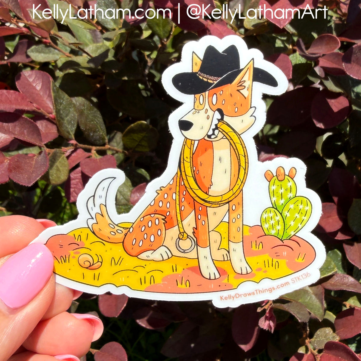 Red Heeler Cowboy Sticker | Western Dog Vinyl Sticker