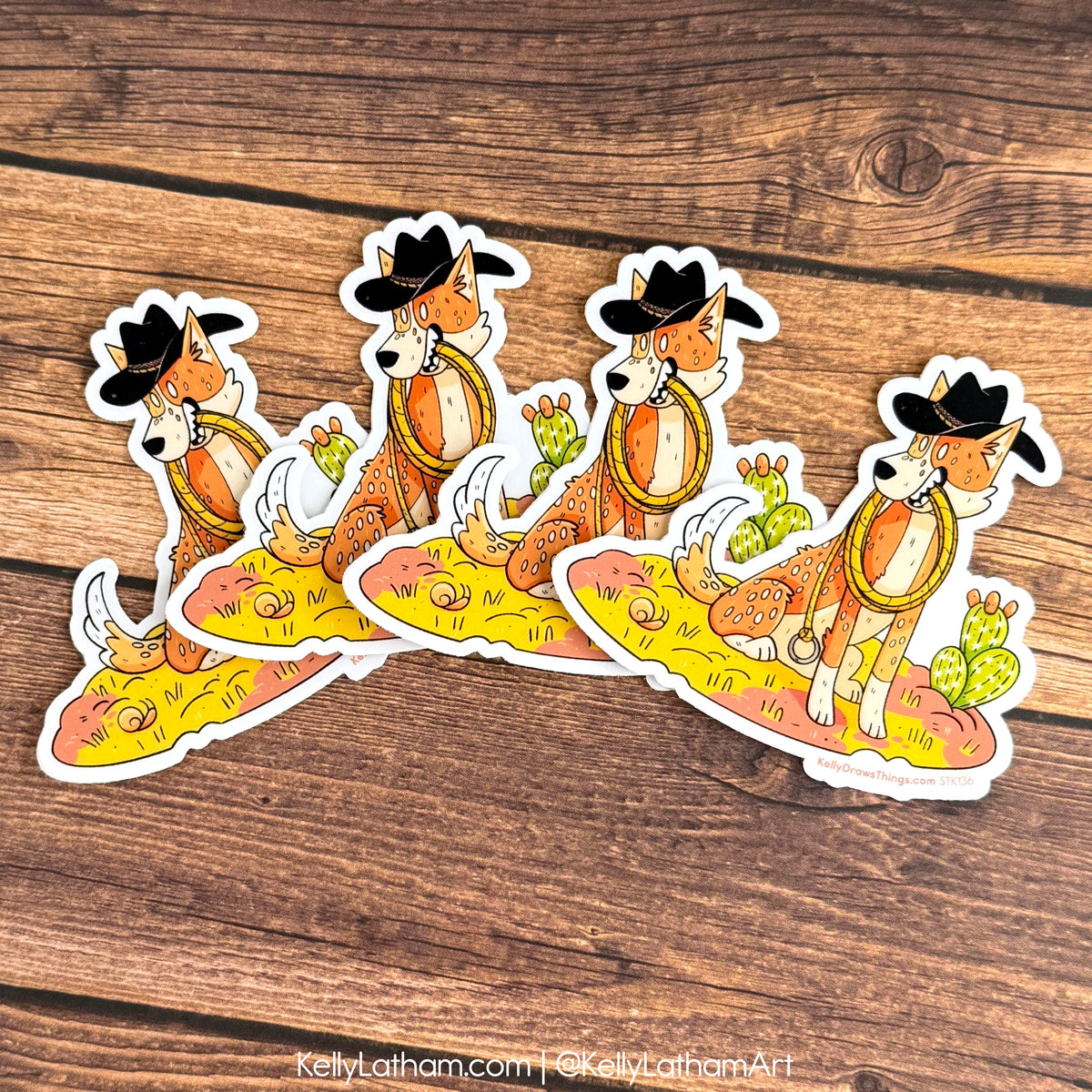 Red Heeler Cowboy Sticker | Western Dog Vinyl Sticker