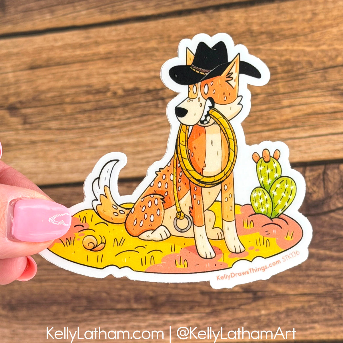 Red Heeler Cowboy Sticker | Western Dog Vinyl Sticker