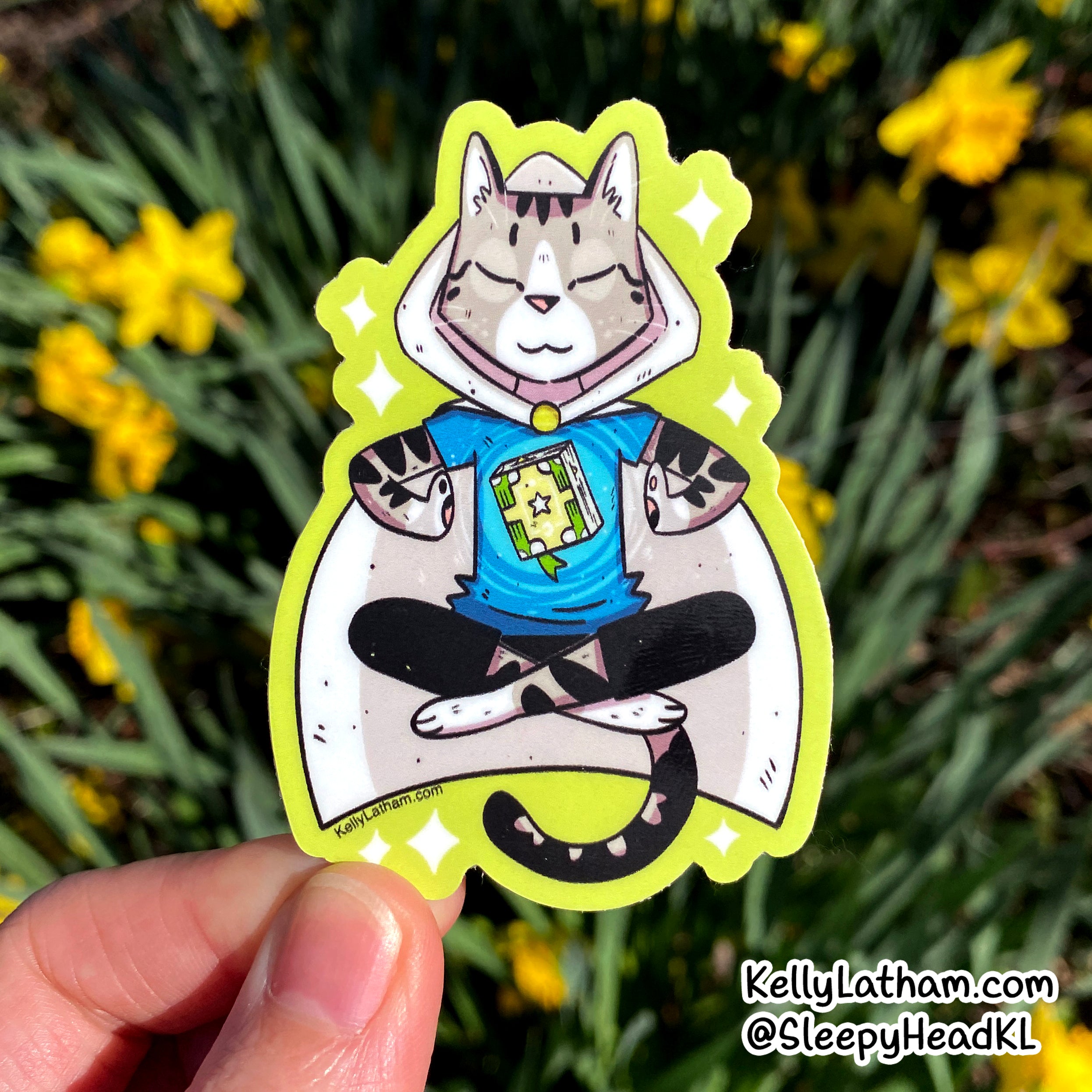Sorcerer Cat Sticker | Cute Fantasy Cat Vinyl Sticker