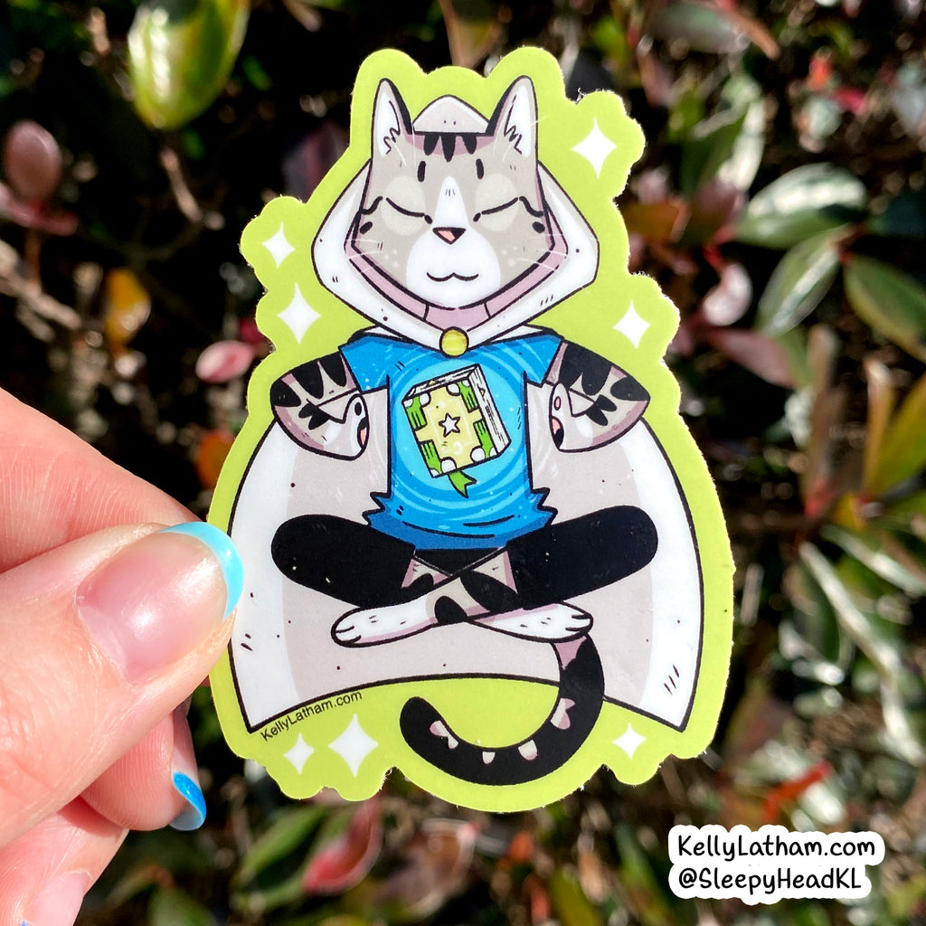Sorcerer Cat Sticker | Cute Fantasy Cat Vinyl Sticker