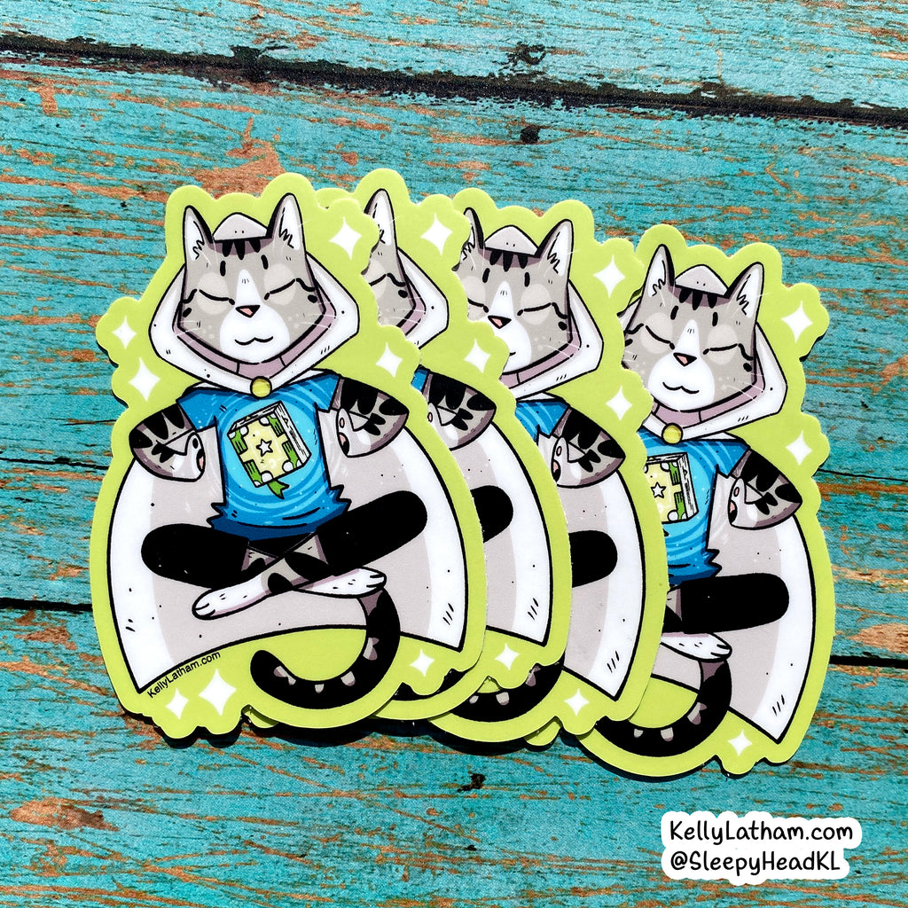 Sorcerer Cat Sticker | Cute Fantasy Cat Vinyl Sticker