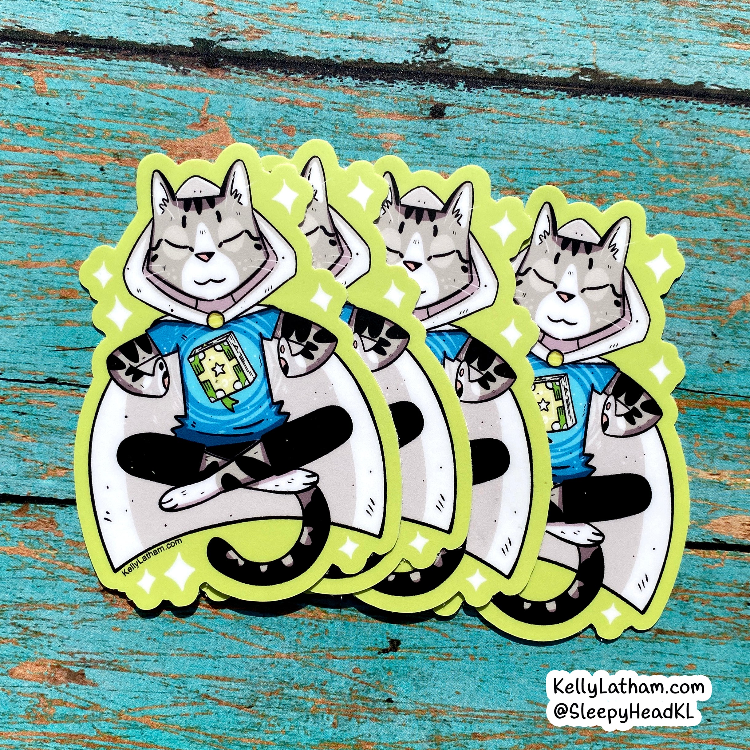 Sorcerer Cat Sticker | Cute Fantasy Cat Vinyl Sticker