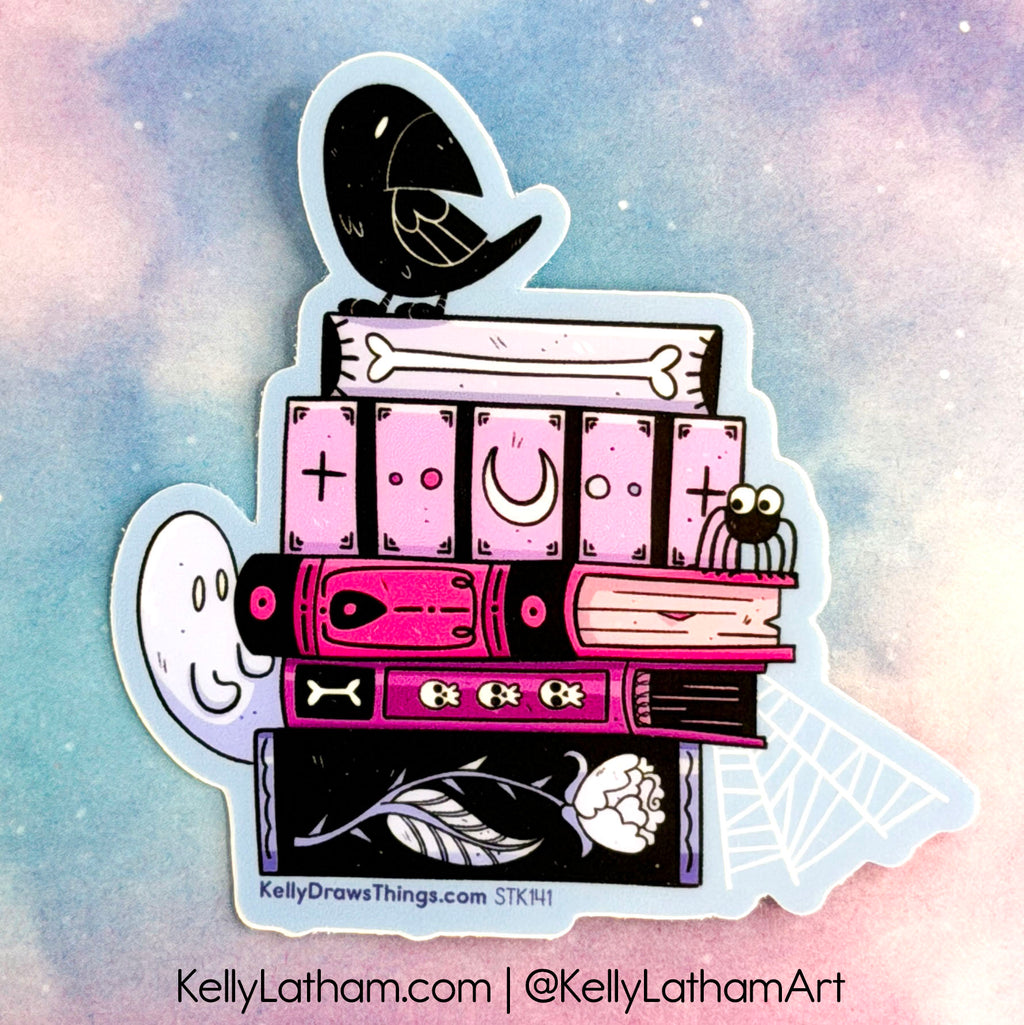 Spooky Books Halloween Sticker | Cute Book Lover Fall Vinyl Sticker