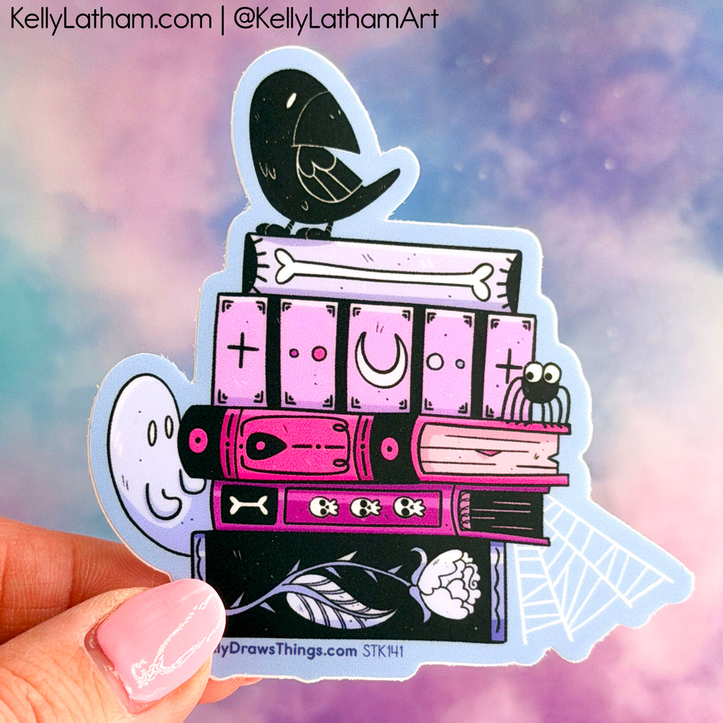 Spooky Books Halloween Sticker | Cute Book Lover Fall Vinyl Sticker