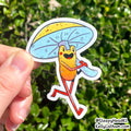 Toadstool Frog Sticker | Cute Mushroom Frog Vinyl Sticker