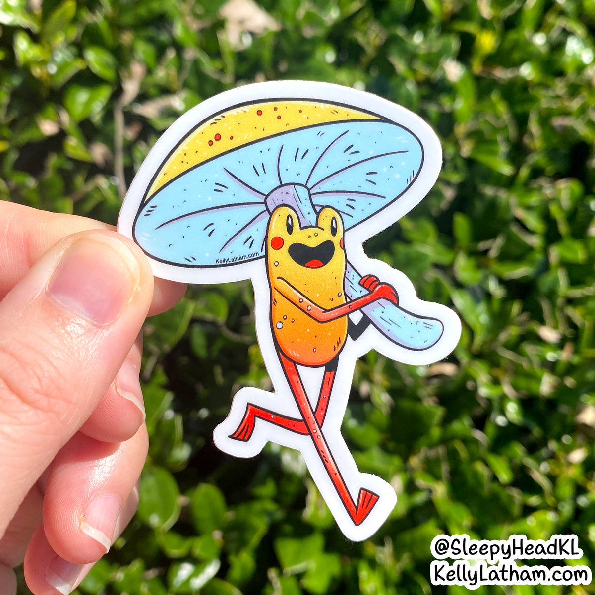 Toadstool Frog Sticker | Cute Mushroom Frog Vinyl Sticker