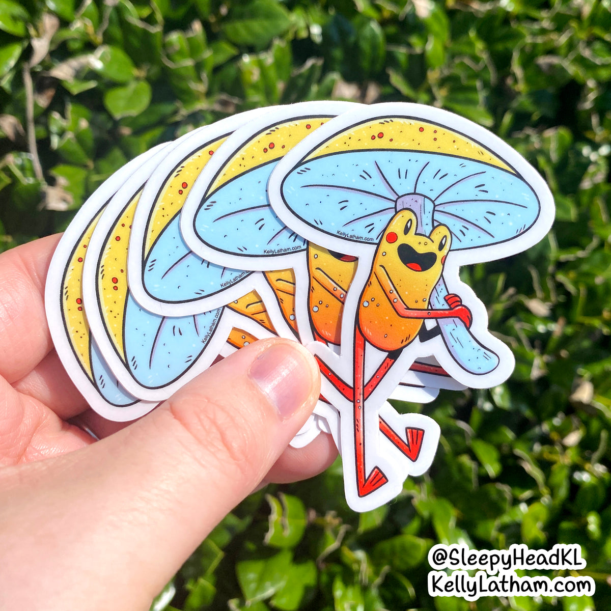 Toadstool Frog Sticker | Cute Mushroom Frog Vinyl Sticker