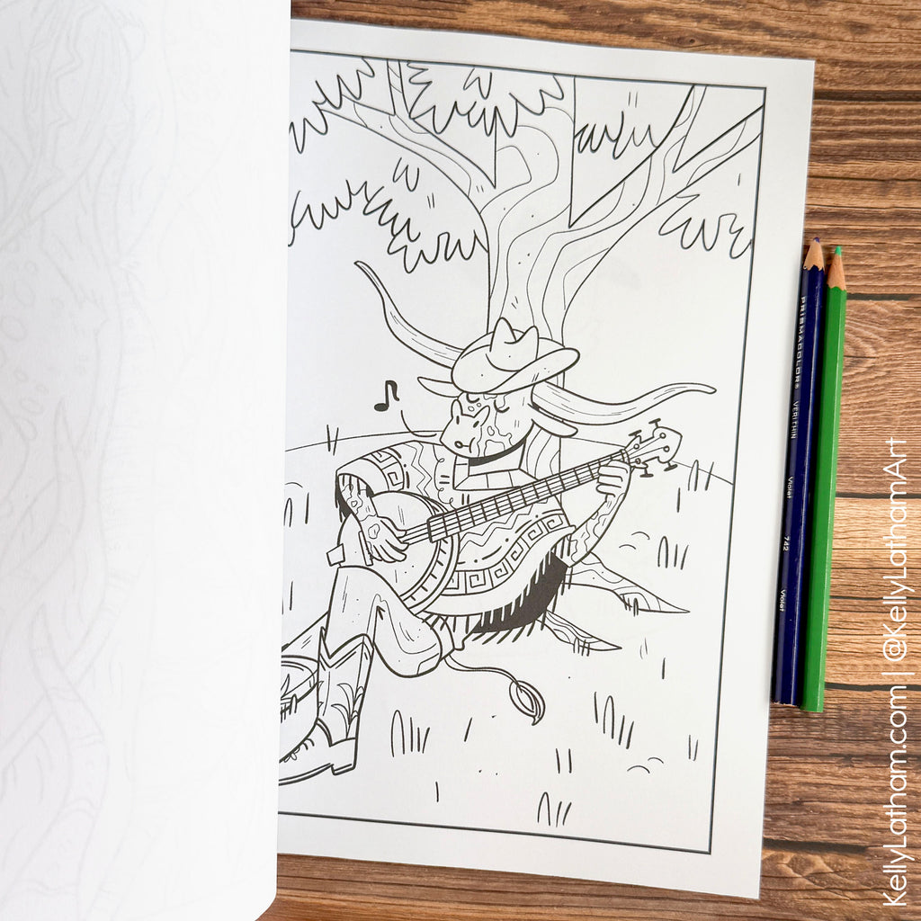 Wild West Whimsy Coloring Book | Cute Western Coloring Book