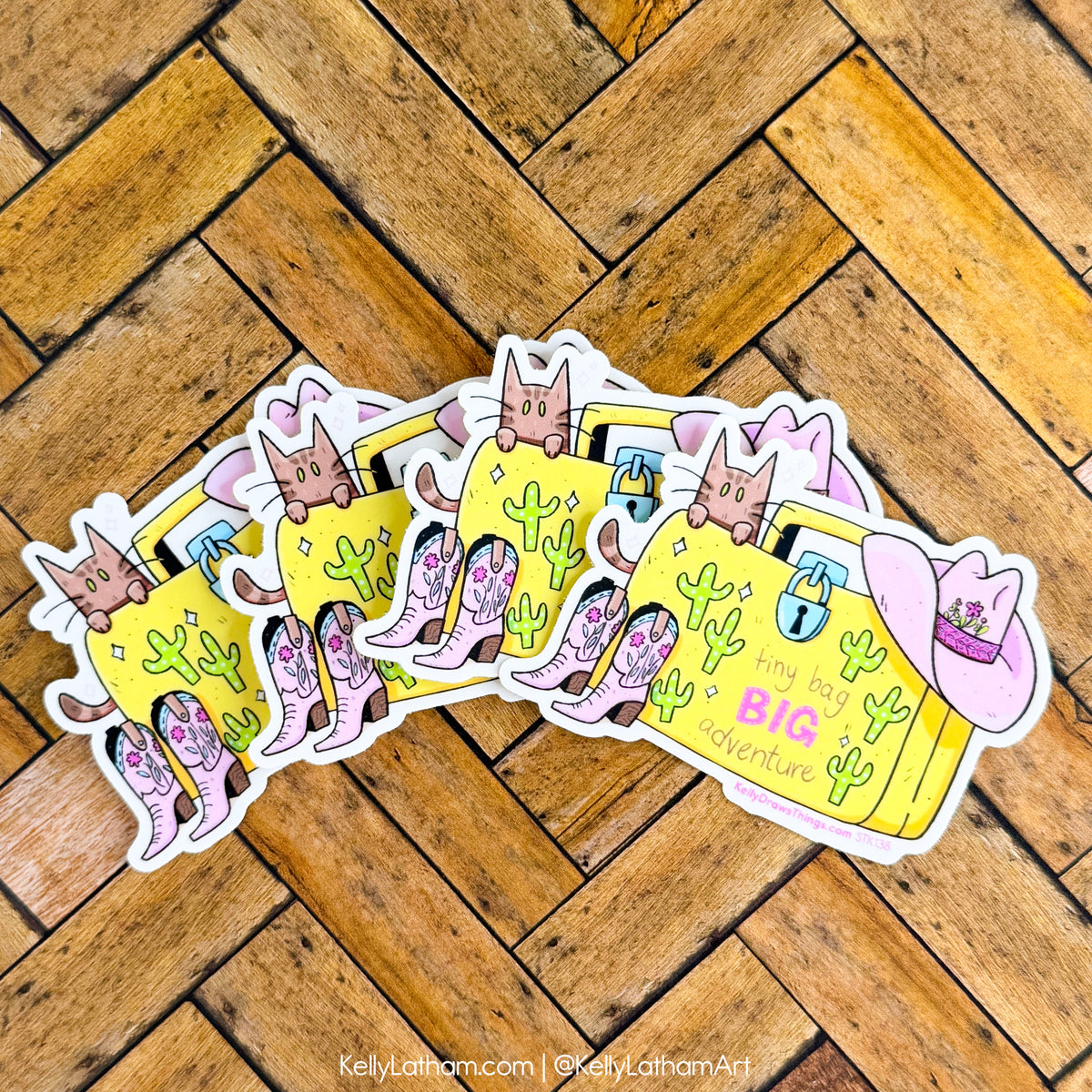 Western Luggage Sticker | Cowboy Cat Travel Vinyl Sticker