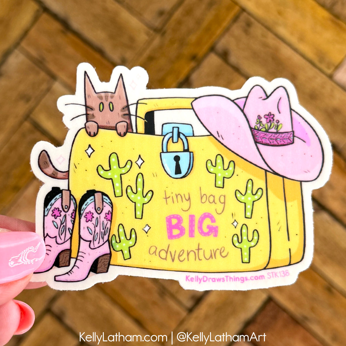 Western Luggage Sticker | Cowboy Cat Travel Vinyl Sticker