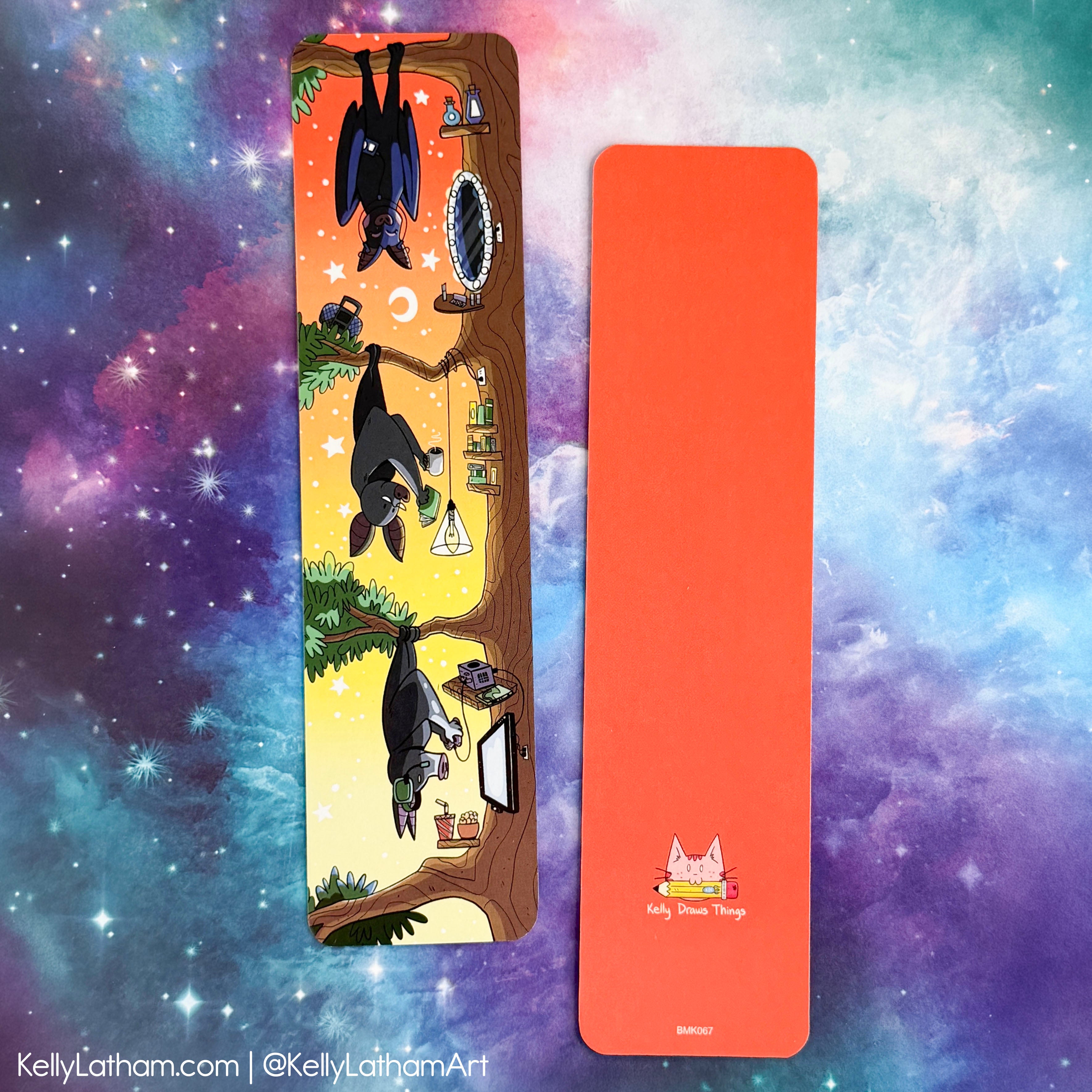 Bat Reading Halloween Bookmark | Cute Bat Fall Bookmark for Book Lovers