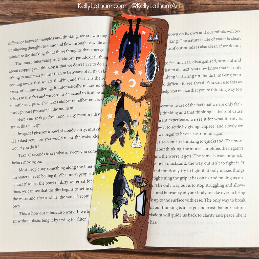 Bat Reading Halloween Bookmark | Cute Bat Fall Bookmark for Book Lovers