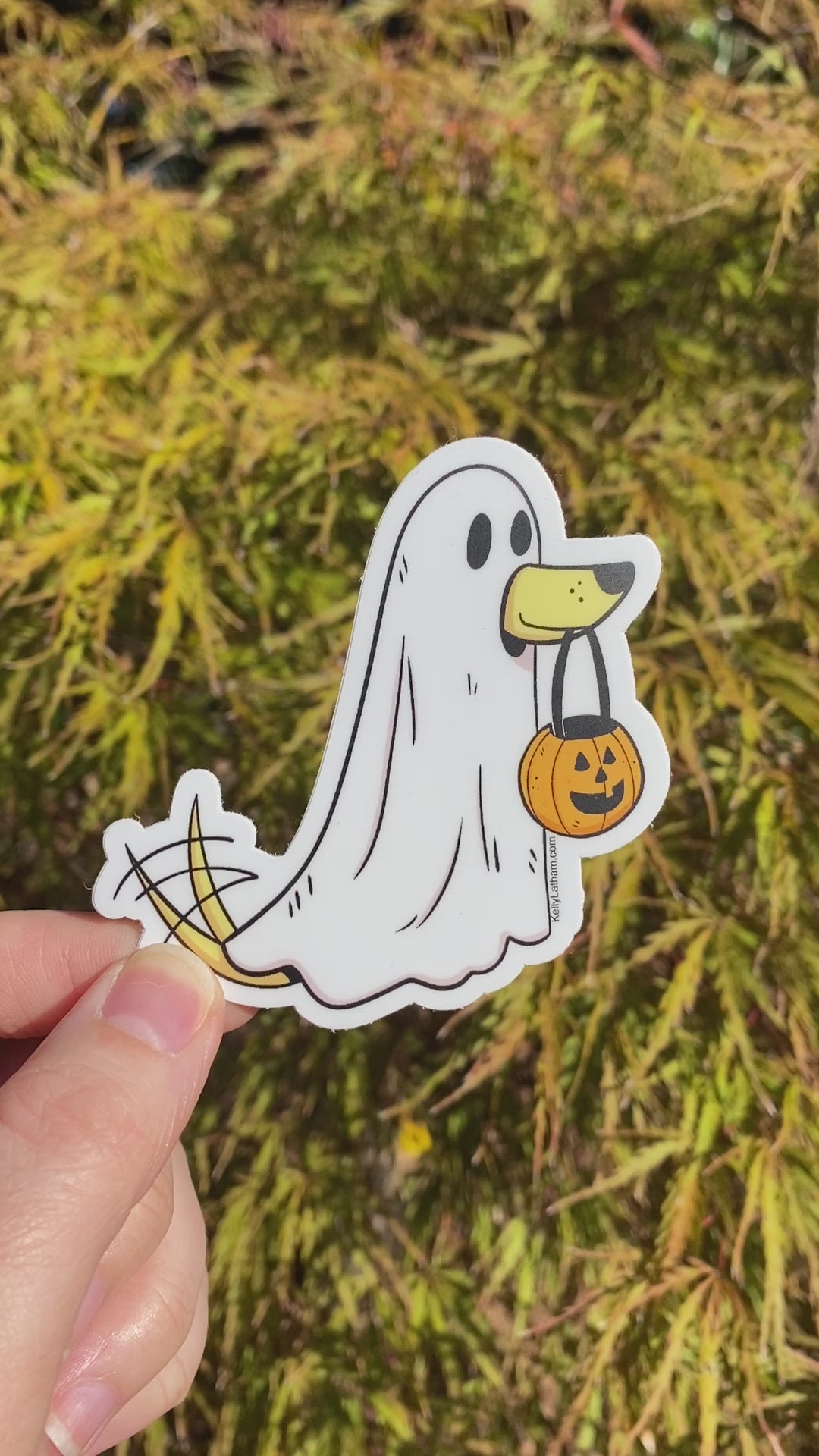 Ghost Dog Halloween Sticker | Cute Trick or Treat Dog Vinyl Sticker